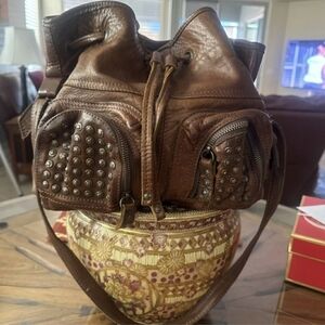 Frye Brooke studded leather handbag